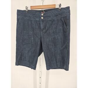 DB Women's Blue Double Button Denim Chino Shorts Size 16